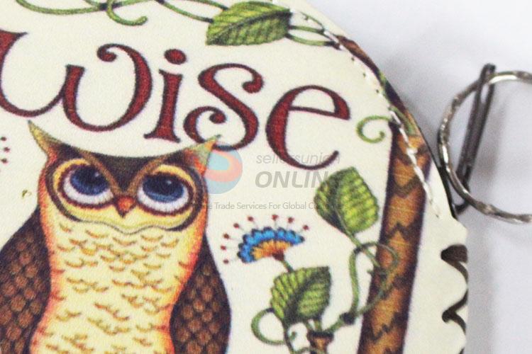 Newly style cool owl pattern pu coin purse