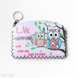 Low price top quality owl pattern pu coin purse