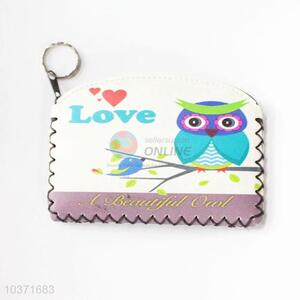 Top quality owl pattern pu coin purse