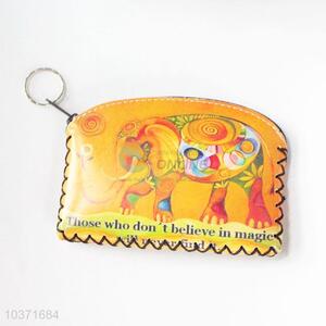 Lovely top quality elephant pattern pu coin purse