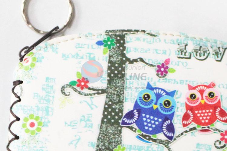 Cute best new style owl pattern pu coin purse