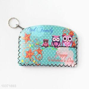 Popular cheap owl pattern pu coin purse