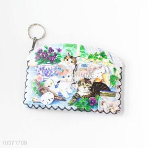 Factory price wholesale cat pattern pu coin purse