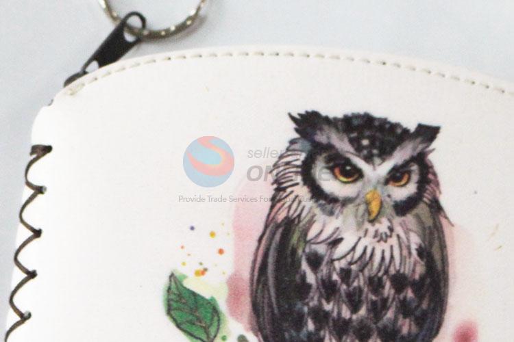 Promotional high quality simple owl pattern pu coin purse