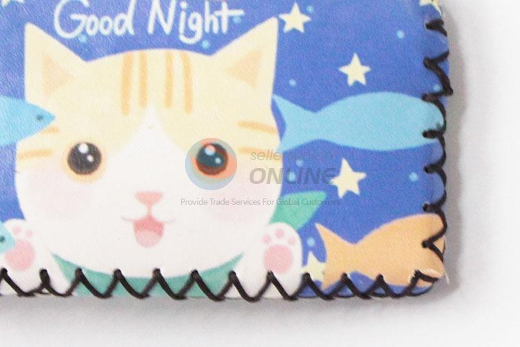 Low price cute useful cat pattern pu coin purse