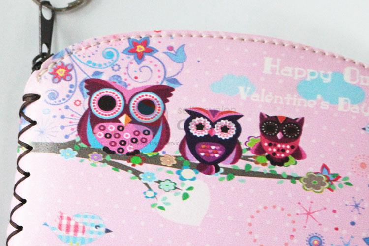 Popular hot sales owl pattern pu coin purse