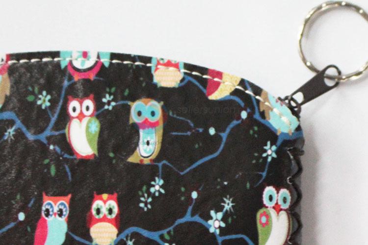 Hot sales good cheap owl pattern pu coin purse