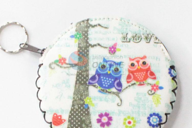 Low price top quality owl pattern round coin purse