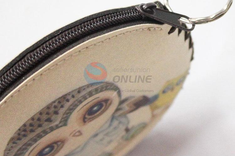 Daily use cheap owl pattern round coin purse