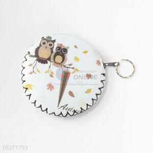 Fashionable owl pattern round coin purse