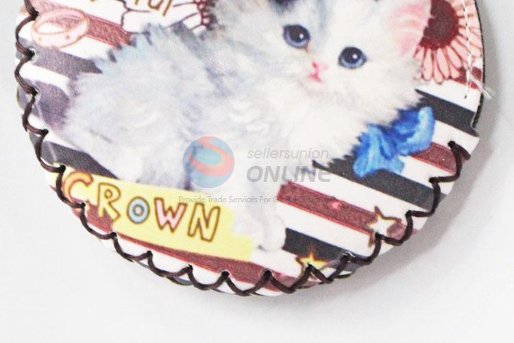 Cute cheap cat pattern round coin purse