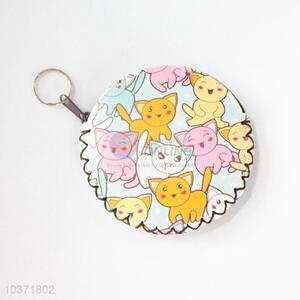 Best good colorful cat pattern round coin purse