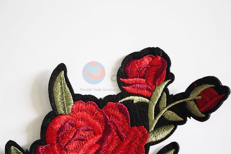 Direct Price Rose Floral Embroidery Patches Cloth