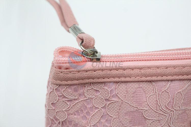 Newest design low price black lace cosmetic bag