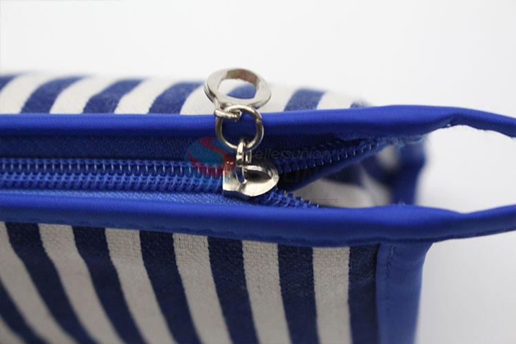 Nice classic cheap stripe cosmetic bag