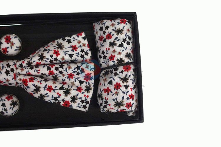 Delicate design new arrival printed bow tie+kerchief