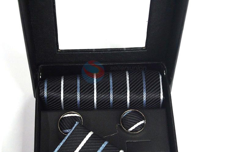 Super quality low price printed necktie+cufflink