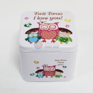 Tinplate storage box Cans Owl