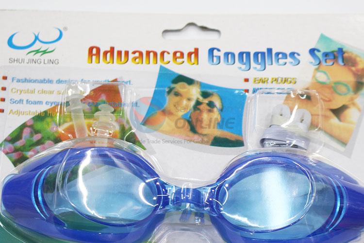 Top quality blue swimming goggle