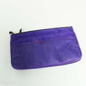 Custom design cloth purple cosmetic bag for women