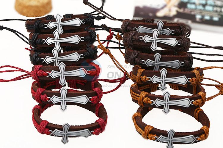 Wholesale Cross Leather Bracelet Fashion Accessories