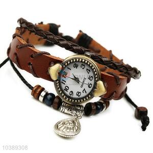 Fashion Retro Leather Bracelets Wrist Watch