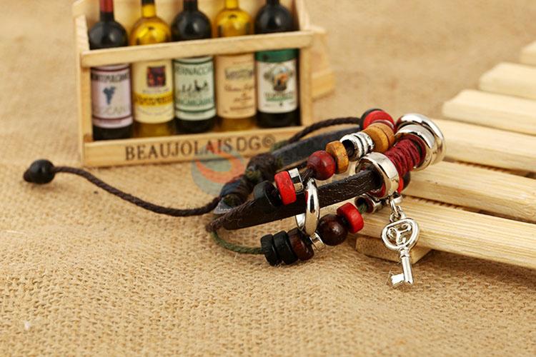 High Quality Color Beads Bracelet With Key Shape Pendant