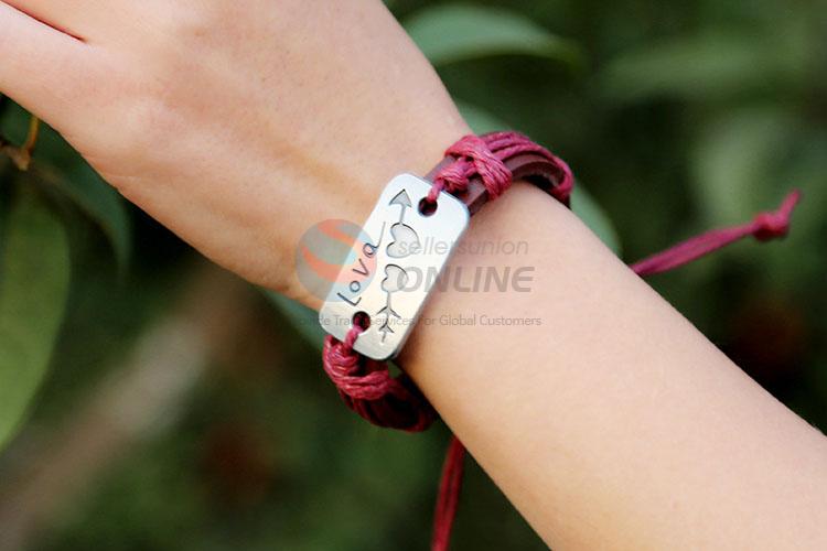 Romantic Style Leather Bracelet For Adult