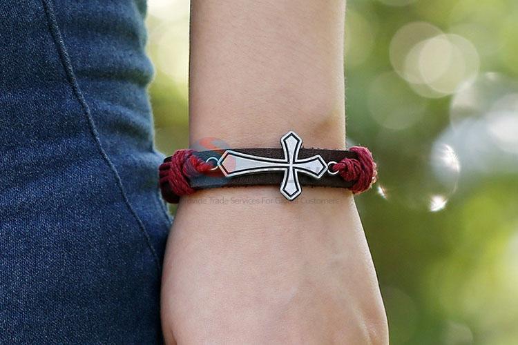 Wholesale Cross Leather Bracelet Fashion Accessories