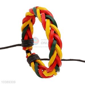 Fashion Design Colorful Leather Woven Bracelet