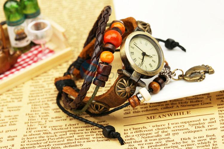 Best Sale Leather Beaded Bracelet Wrist Watches