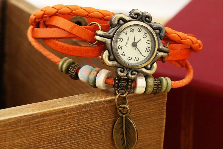 Delicate Design Leather Bracelet Wrist Watch