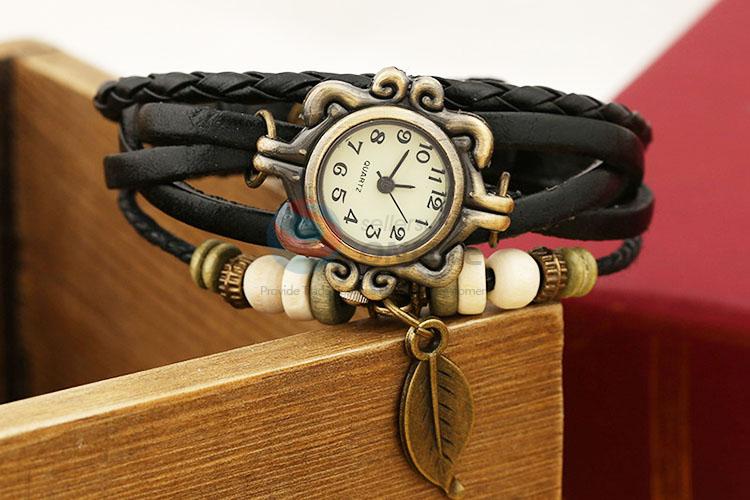 Delicate Design Leather Bracelet Wrist Watch