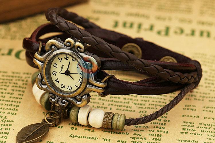 Delicate Design Leather Bracelet Wrist Watch