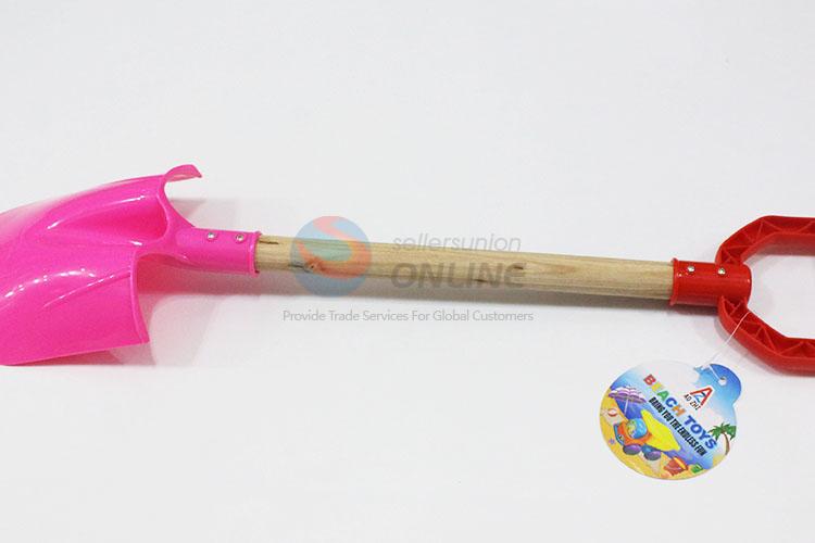 Pink Color Wooden Handle Big Size Beach Shovel