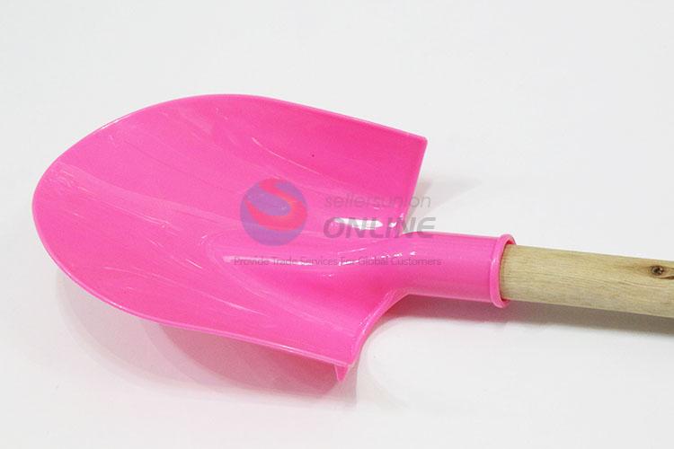 Pink Color Wooden Handle Middle Size Beach Shovel