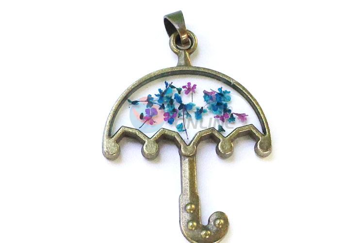 High Quality Umbrella Shape Real Flower Pendant With Chain