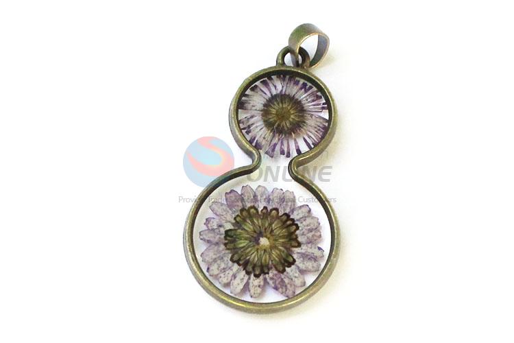 Wholesale Real Flower Zinc Alloy Pendant With Chain