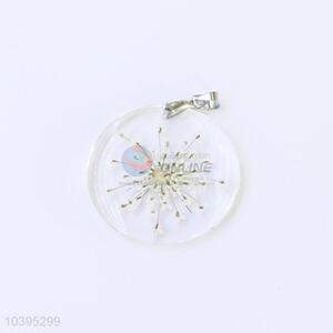 Fashion Round Zinc Alloy Pendant Real Flower Pendant