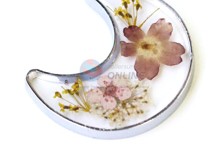 New Style Moon Shape Real Flower Pendant With Chain