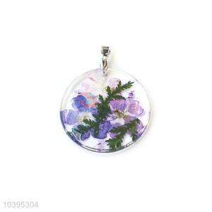 Cheap Colorful Real Flower Pendant With Gold Chain