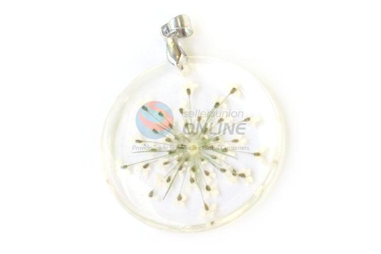 Wholesale Real Flower Zinc Alloy Pendant With Gold Chain