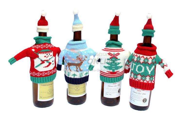 Cartoon Design Wool Knitted Red Wine Bottle Cover