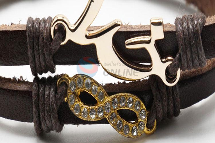 Best Selling Fashion Design Mens Leather Wristband