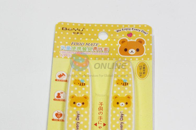 Wholesale Cartoon Nontoxic Safty Children Fork and Spoon Set