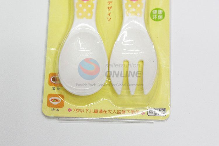 Wholesale Cartoon Nontoxic Safty Children Fork and Spoon Set