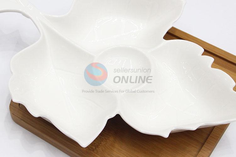 Kitchen Natural Degradation Leaf Shaped Plate Sauces Plate Snacks Dish