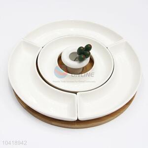 Useful Simple Round Shaped Ceramic Plate Sauces Plate Snacks Dish