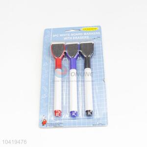 3Pcs White Board Markers with Eraser