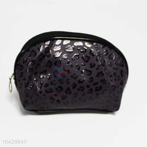 PU leather black cosmetic bag for women